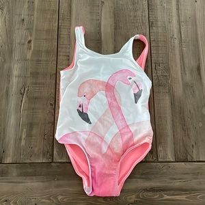 Flamingo one piece bathing suit